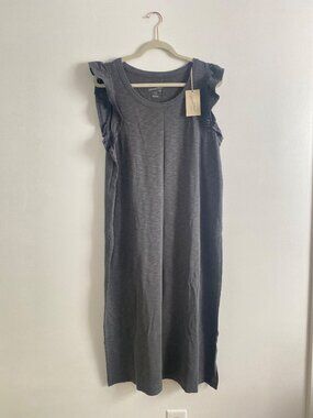 NWT Universal Thread Women’s Ruffle Sleeve Gray Maxi Dress Size XXL 100% Cotton